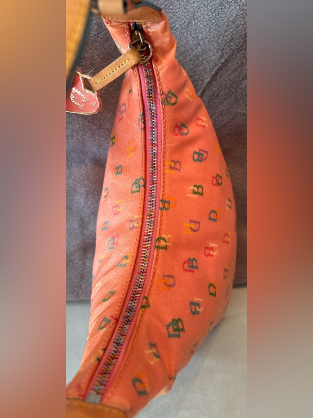 Y2K Dooney & Bourke Rainbow Monogram Hobo Shoulder Bag - Picture 9 of 15